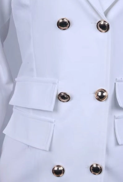 Elegant Turn-down Collar Button Blazer Slim Suit Outfits