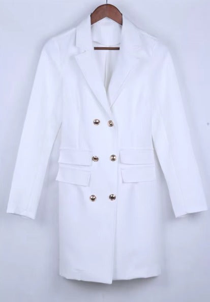 Elegant Turn-down Collar Button Blazer Slim Suit Outfits