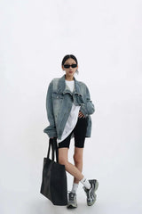 Elegant Turtleneck Single Breasted Full Sleeve Patchwork Jacket