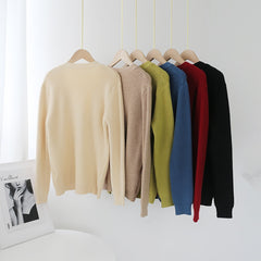 Elegant V Neck Solid Cardigan