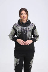 Elegant Vibrant Sparking Rhinestones Hoodies Outerwear