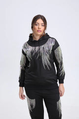 Elegant Vibrant Sparking Rhinestones Hoodies Outerwear