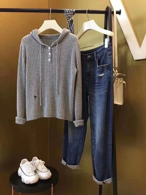 Fashion Cashmere Pullover Stripes Sweater
