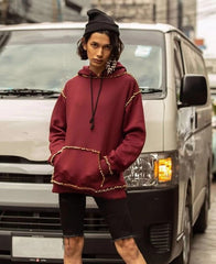Fashion Designer Style Metal Rivet Hoodies Pullover Sweatshirt