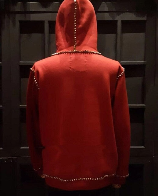 Fashion Designer Style Metal Rivet Hoodies Pullover Sweatshirt