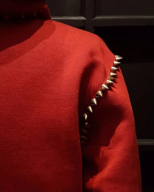 Fashion Designer Style Metal Rivet Hoodies Pullover Sweatshirt