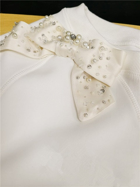 Fashion Diamonds Beading Sweet Bows Sweatshirt Hoodies Pullover