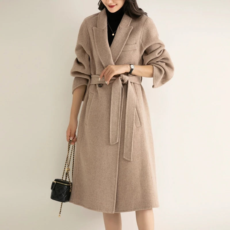 Fashion French Minimalist Double-sided Cashmere Blend Coat