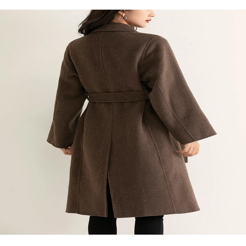 Fashion French Minimalist Double-sided Cashmere Blend Coat