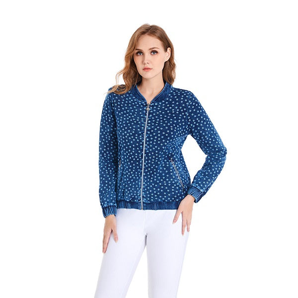 Fashion High-end Stretch Knitted Denim Jacket
