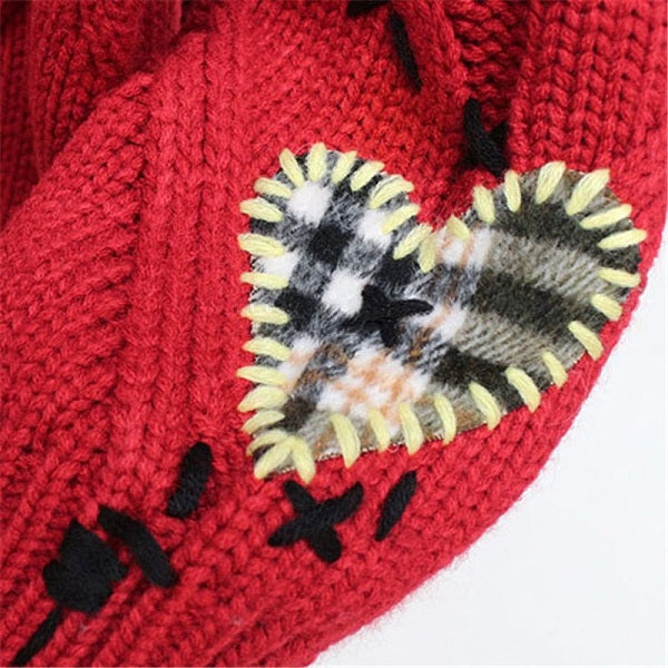 Fashion Letter Embroidery Knitted Single Breasted Cardigan