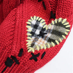 Fashion Letter Embroidery Knitted Single Breasted Cardigan