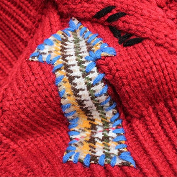 Fashion Letter Embroidery Knitted Single Breasted Cardigan