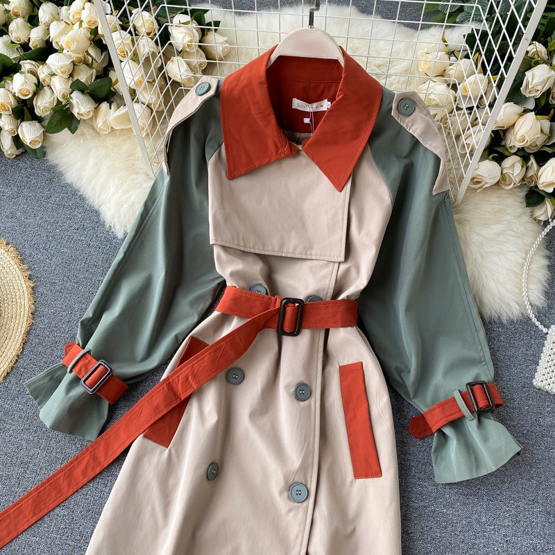 Fashion Long Sleeve Double Breasted Loose Street Wear Outwear Coat