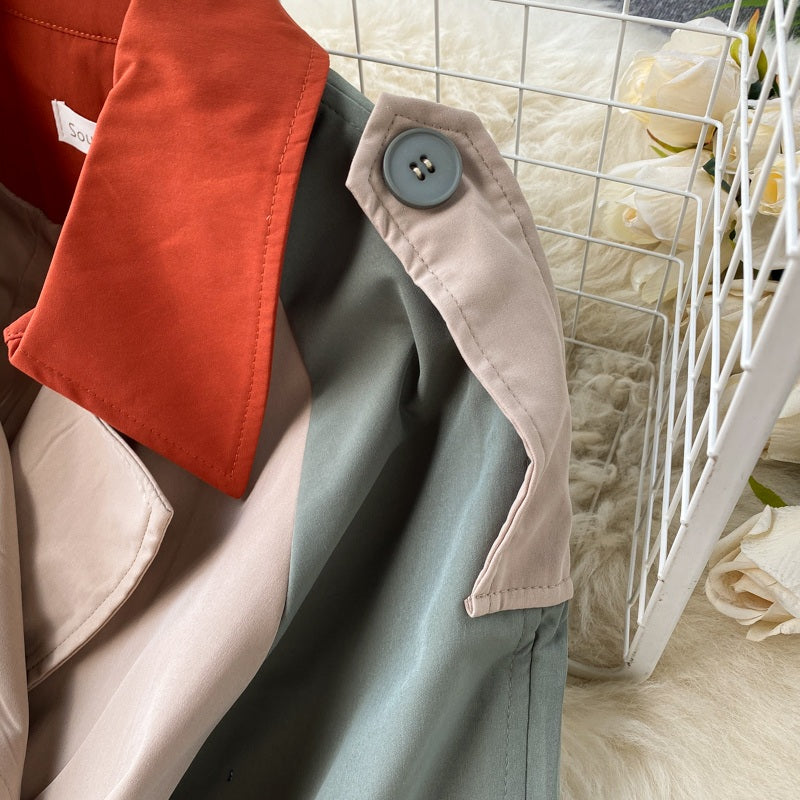 Fashion Long Sleeve Double Breasted Loose Street Wear Outwear Coat