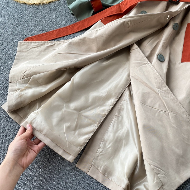Fashion Long Sleeve Double Breasted Loose Street Wear Outwear Coat