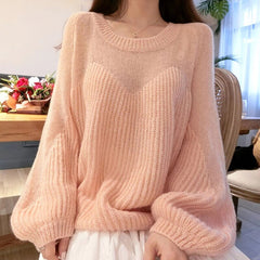 Fashion Long Sleeve Loose Casual Thin Soft Wool Sweater