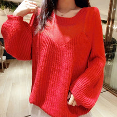 Fashion Long Sleeve Loose Casual Thin Soft Wool Sweater