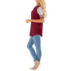 Fashion Patchwork Round Collar Short Sleeve T-Shirts