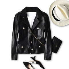 Fashion Real Sheepskin Leather Korean Jacket
