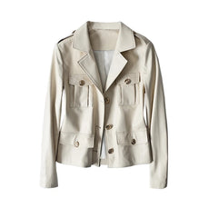 Fashion Real Sheepskin Leather Korean Jacket