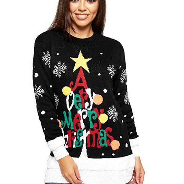 Fashion Round Neck Letter Pattern Ugly Sweater