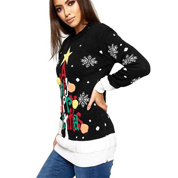 Fashion Round Neck Letter Pattern Ugly Sweater