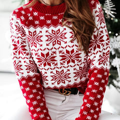 Fashion Snowflake Long Sleeve Sweater