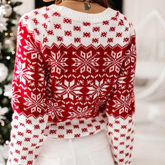 Fashion Snowflake Long Sleeve Sweater