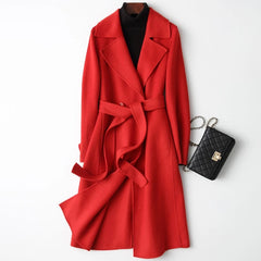 Fashion Solid Color Double-sided Cashmere Blends Coat