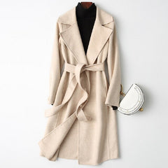 Fashion Solid Color Double-sided Cashmere Blends Coat