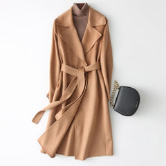 Fashion Solid Color Double-sided Cashmere Blends Coat