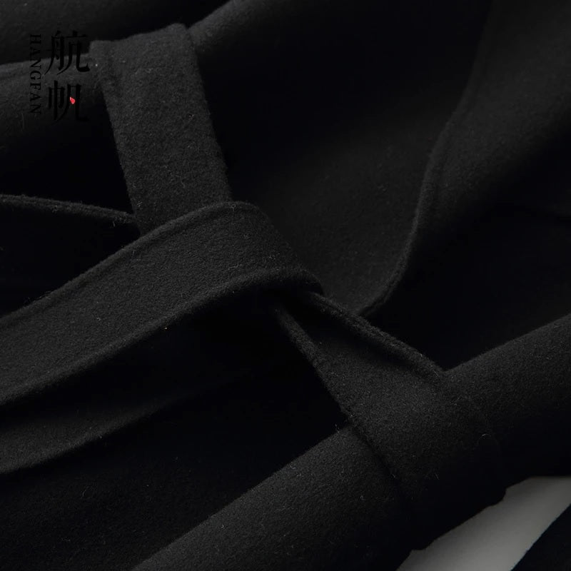 Fashion Solid Color Double-sided Cashmere Blends Coat