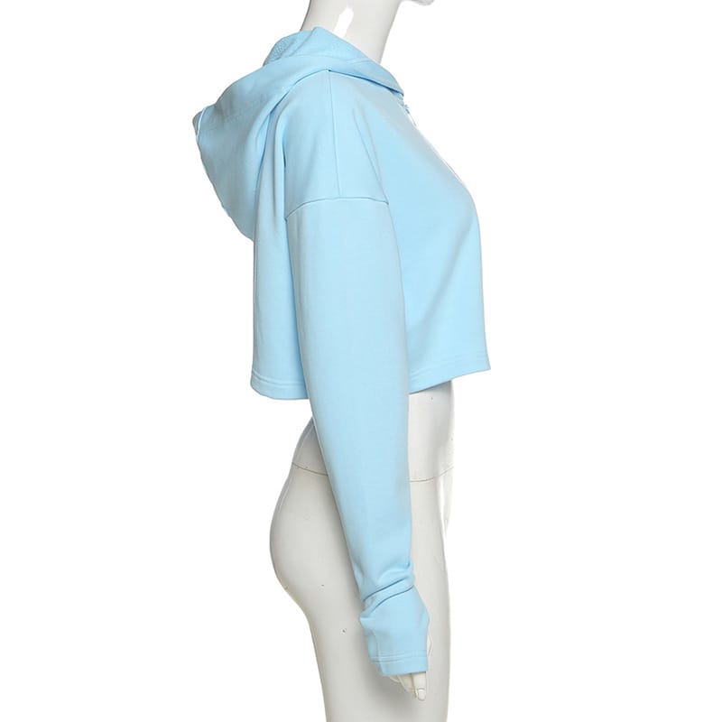 Fashion Solid Color Zipper Hoodie