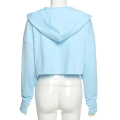 Fashion Solid Color Zipper Hoodie
