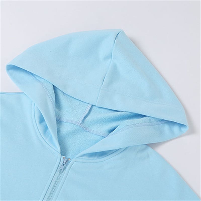 Fashion Solid Color Zipper Hoodie