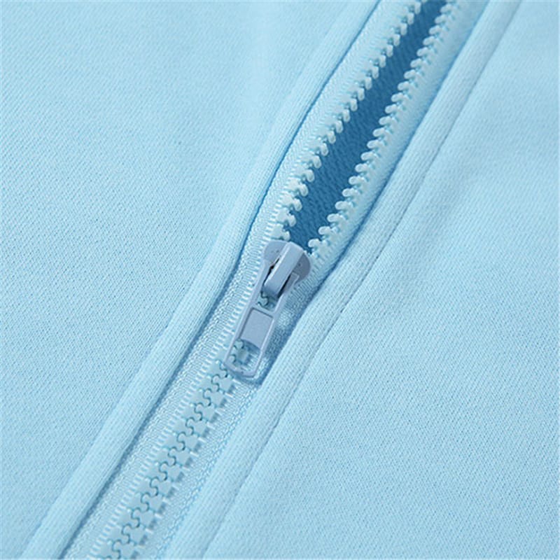 Fashion Solid Color Zipper Hoodie
