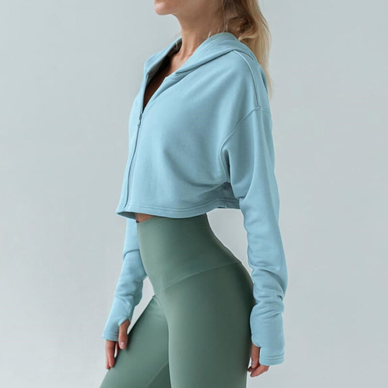Fashion Solid Color Zipper Hoodie