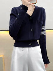 Fashion V-neck Cardigan Long Sleeves Sweater