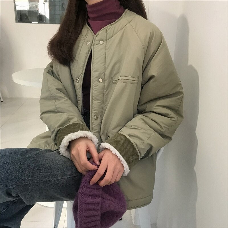 Fashion Warm Thickness Single Breasted Solid Overcoat