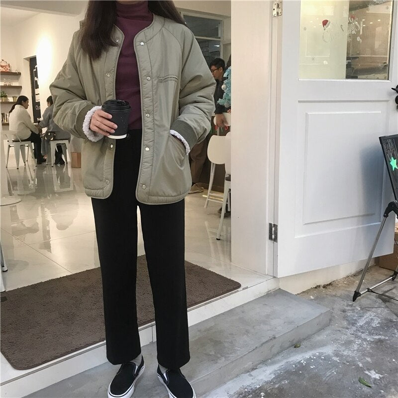 Fashion Warm Thickness Single Breasted Solid Overcoat
