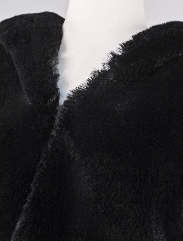 Faux Fur Coat Long Sleeve Hooded Overcoat