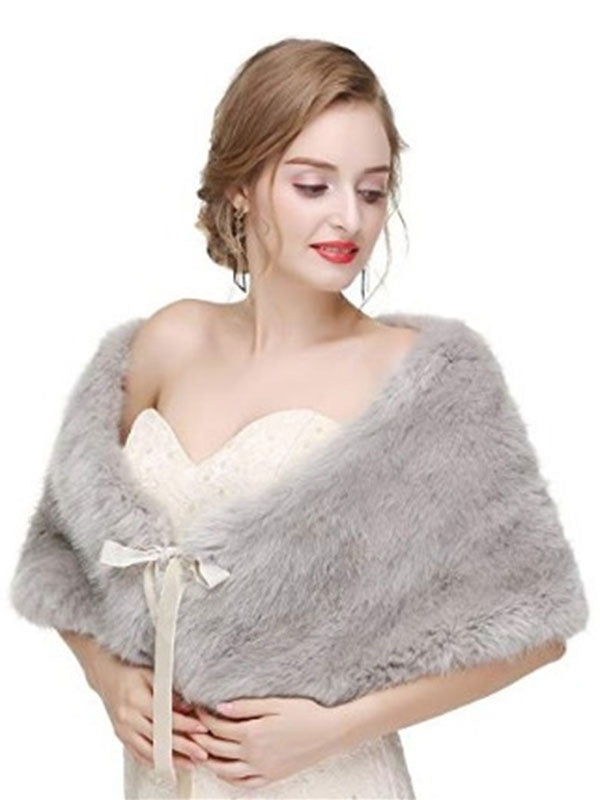 Faux Fur Shawl Shrug Bridal Wrap