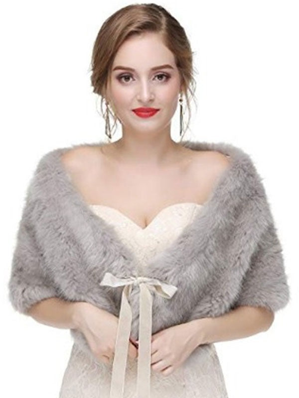 Faux Fur Shawl Shrug Bridal Wrap