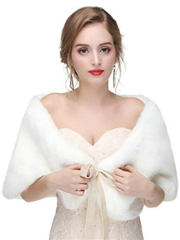 Faux Fur Shawl Shrug Bridal Wrap