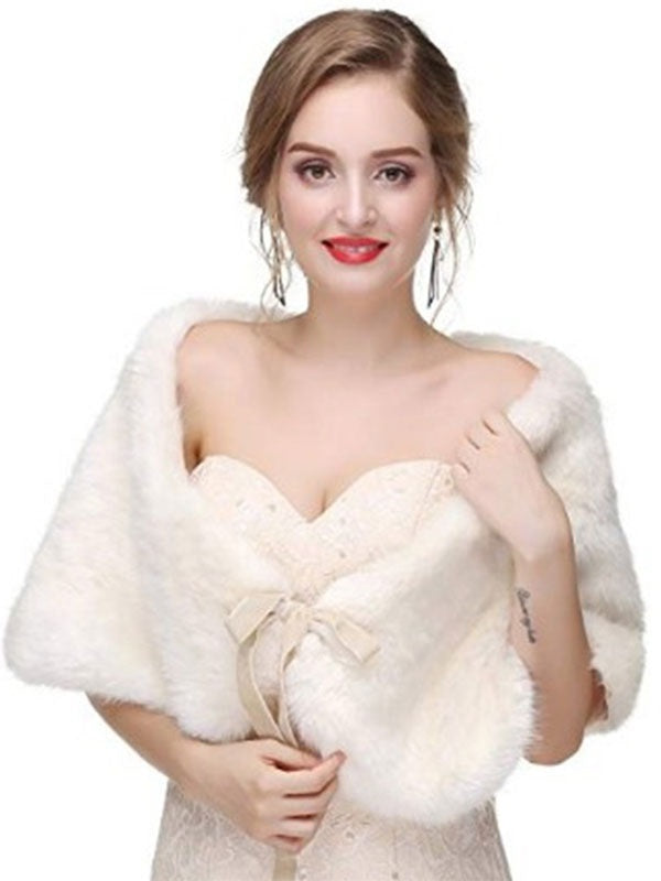 Faux Fur Shawl Shrug Bridal Wrap
