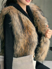 Faux Fur Vest Coat Sleeveless Faux Fur Jacket