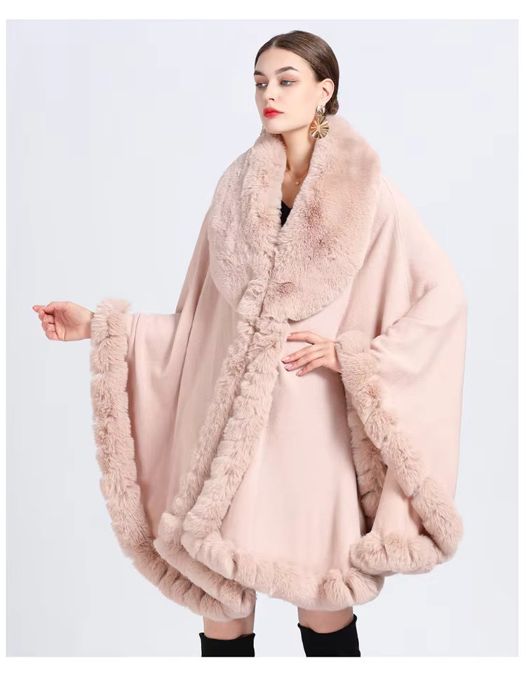 Feel Wrap Solid Waist Classic Fur Faux Elegant And Vintage Coat