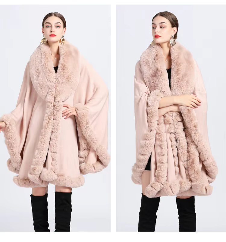 Feel Wrap Solid Waist Classic Fur Faux Elegant And Vintage Coat