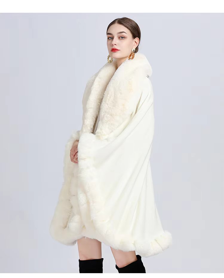 Feel Wrap Solid Waist Classic Fur Faux Elegant And Vintage Coat